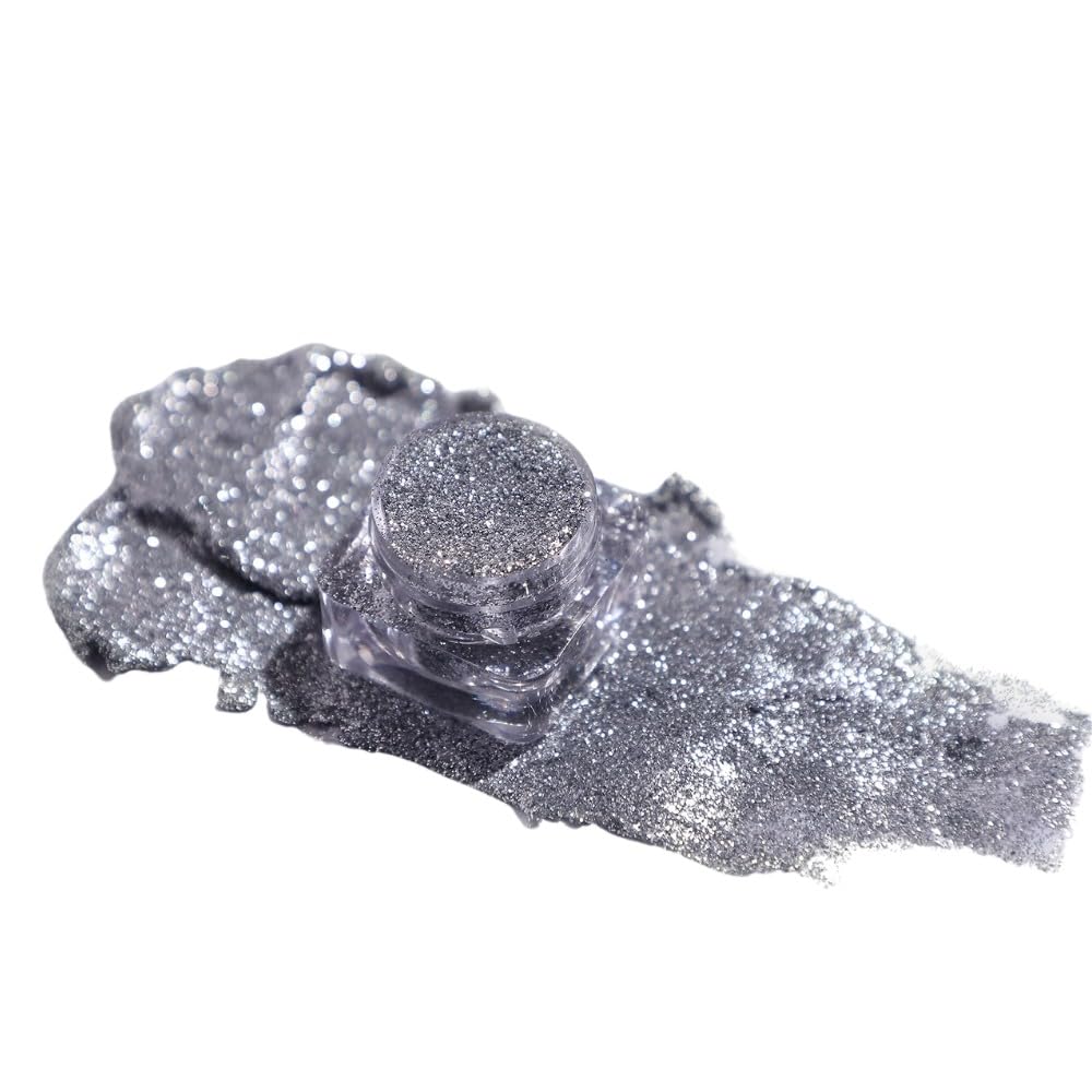 TS COSMETICS Pro Glitter Eyeshadow Palette – Silver | Pressed Glitter, Shimmer & Matte Finishes | Highly Pigmented, Long-Lasting Eye Makeup