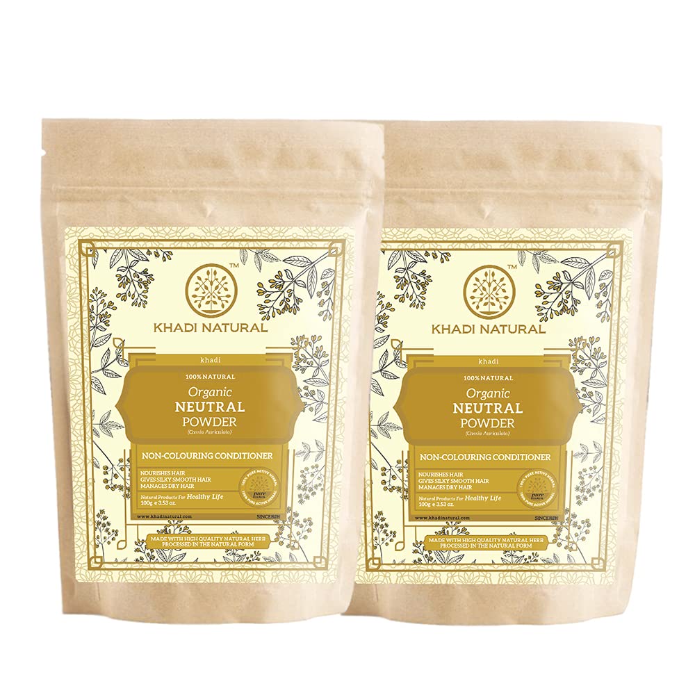 KHADI NATURAL Organic Neutral Powder Pack of 2 (Net Qt. 2x100) 200gm