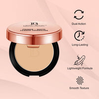 LAKYOU BEAUTY Prime + Matte Compact Powder Shade - 30gm | Prime & Set With Smooth Matte Finish (06(Pure Beige))