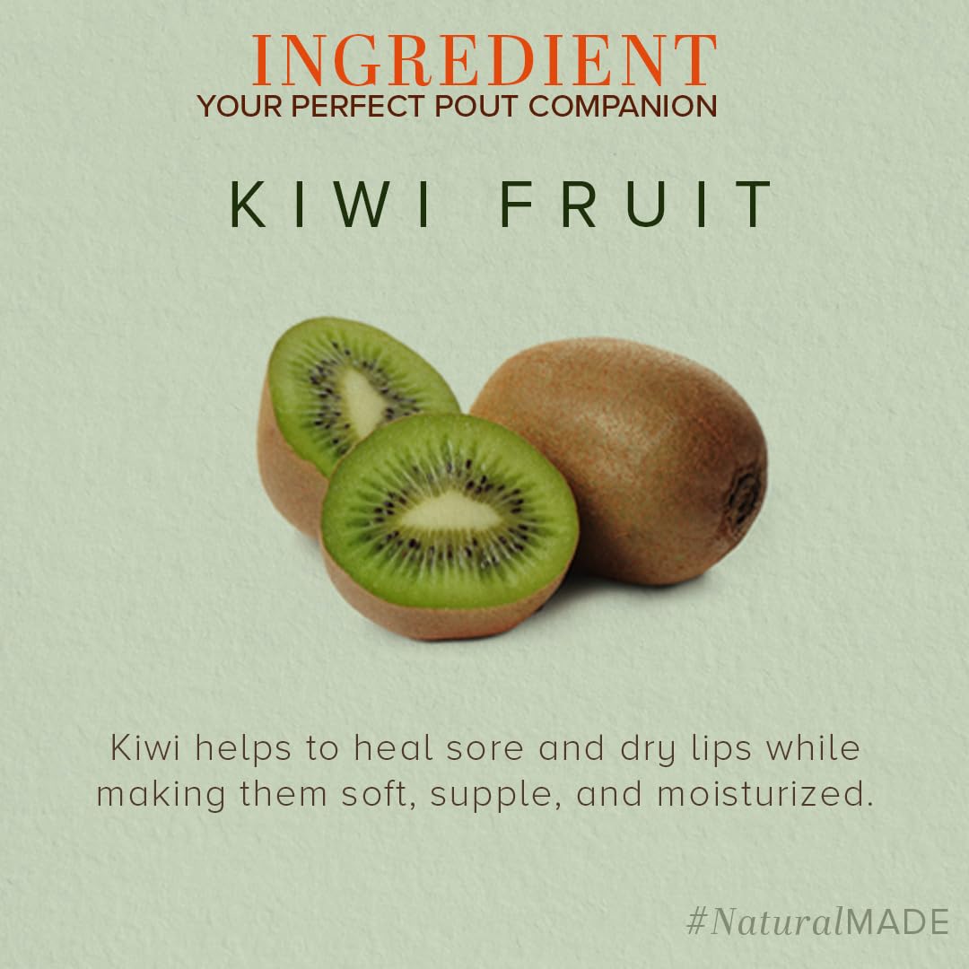 Khadi Natural Kiwi Fruit Lip Balm with Beeswax and Honey| Herbal Lip Balm for Soft Lips | Nourishing Lip Balm for Chapped Lips | Free From Harsh Chemicals | Unisex Formula |Pack of 3 | (5*3) (15 gm)