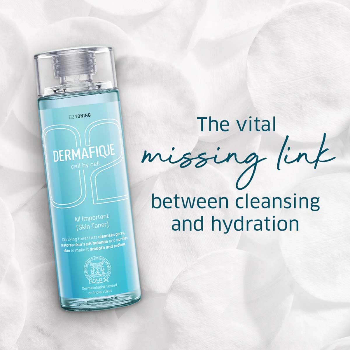 Dermafique All Important Skin Toner – 150ml, Toner for Oily Skin, Enriched with Hyaluronic Acid & Vitamin E, Face Toner for Cleansed Pores Leaving Skin Smooth and Radiant | Dermatologist Tested