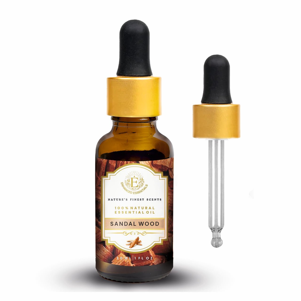 Sandalwood Essential Oil by Enhanced Essentials| Luxurious & Pure Chandan Oil | Calming Aroma for Relaxation, Skin Care, Meditation & Massage | 30 ml