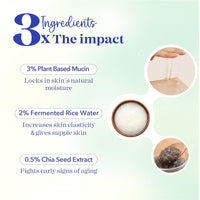 Blue Heaven Vegan Mucin Face Serum Infused with 3% Plant Based Mucin | Moisturizes & Improves Skin Texture | Korean Glass Like Skin Glow Face Serum for Women 20ml