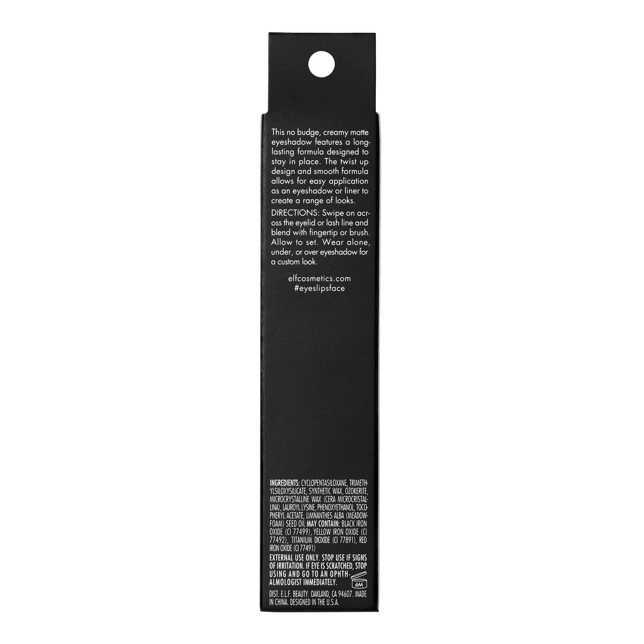 e.l.f. No Budge Matte Shadow Stick, One-Swipe Cream Eyeshadow Stick, Long-Wear & Crease Resistant, Matte Finish, Cool Beans