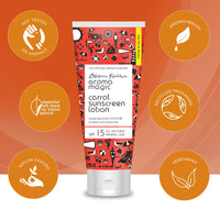 Aroma Magic Carrot Sunscreen Lotion With Broad Spectrum Protection UVA/UVB |SPF 15 |For Normal To Dry Skin | 50 ml