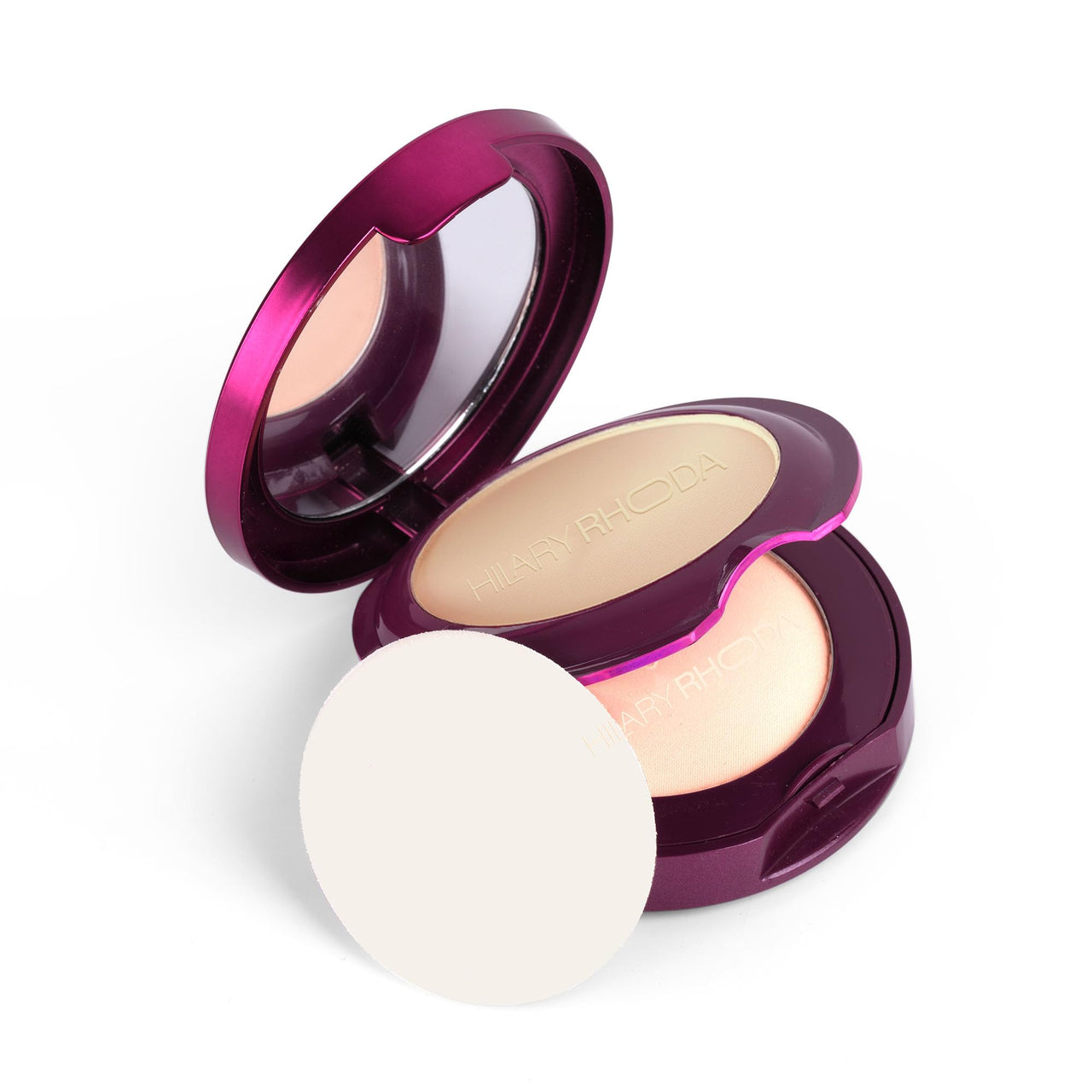 Hilary Rhoda HD High-Definition Pressed Powder | 2 in 1 Compact Powder | Shimmery & Matte Finish | Oil Control Formula | 18g (Buff Beige - Shade 03)