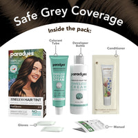 Paradyes Mini Dark Brown Timeless Hair Tint, Permanent Crème Hair Color for Hair & Beard, Complete Grey Coverage, Formula Free from PPD, Ammonia, & Resorcinol, 3.0 Dark Brown, 60 GRAM