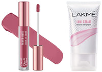 Lakmé Lip Color Everyday Pink (Matte)&Lakmé Lumi Cream,Moisturizer with highlighter, Enriched with Niacinamide for all skin type,30 gm