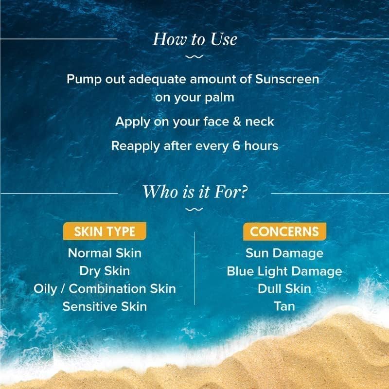 Aqualogica Glow+ Dewy Sunscreen SPF 50 PA++++ with Papaya & Vitamin C | For Oily, Combination & Dry Skin Type | UVA/B & Blue Light Protection | Fragrance-Free | For Men & Women | 50g x 2