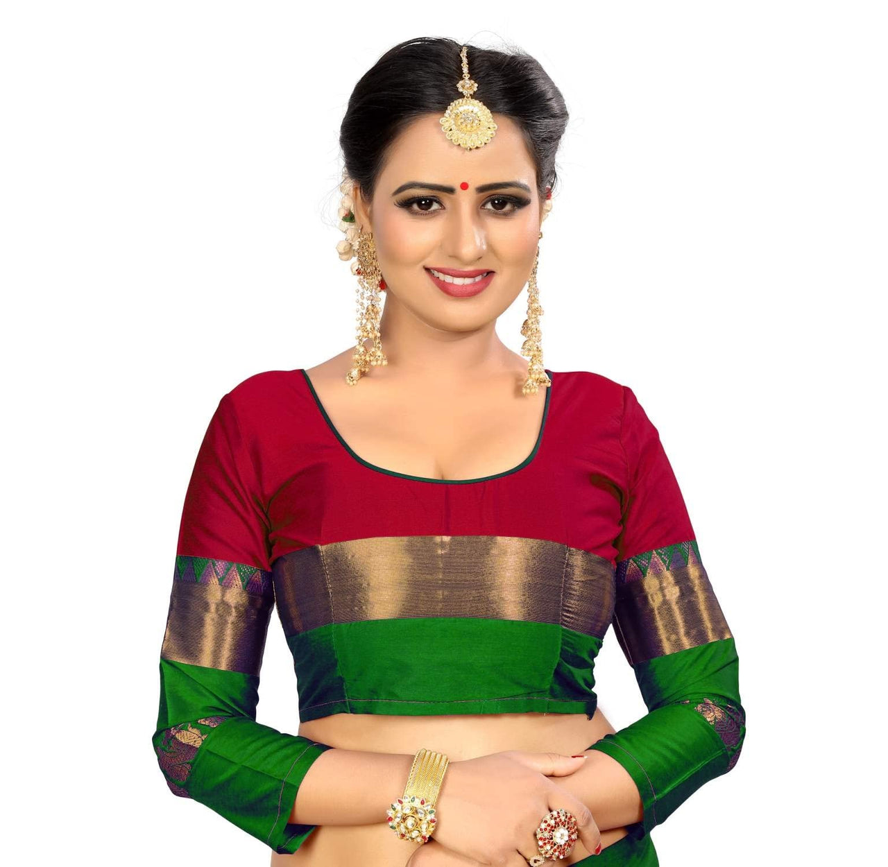 PAREVDEE Women's  Dobby Cotton Saree With Blouse Piece