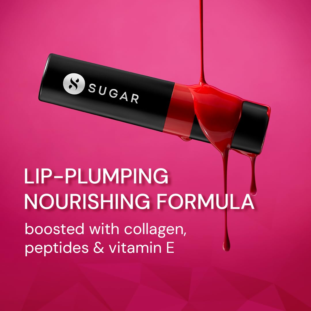 SUGAR Cosmetics Partner In Shine Transferproof Glossy Lipstick | Lasts upto 24hrs | Transferproof & Smudgeproof - 3ml - 10 Tangerine Tuscan