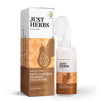 Just Herbs Spf 35+ Nosun Sunscreen Gel, Lightweight, Broad Spectrum Pa 35++++- 50Ml & Brightening Foaming Face Wash For Dry Skin - 100Ml Combo, Pack Of 1