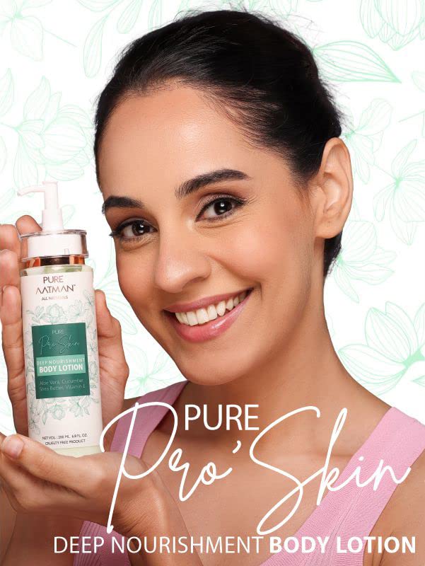 PURE AATMAN Fresh Body Wash For Radiant Glow | Moisturizing, Refreshing Deep Cleansing and Body Lotion With Aloe Vera Cucumber Shea butter Vitamin E dry skin Combo