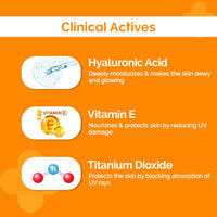 The Derma Co 1% Hyaluronic Sunscreen Aqua Ultra Light Gel With Spf 50 Pa++++ For Broad Spectrum, Uv A, Uv B & Blue Light Protection | 50G | Pack Of 2 - All Skin Type