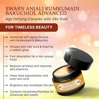 Herbs & Greens Kumkumadi Gold Bakuchiol (Natural Retinol) Advanced Age-Defying Complex with 24k Gold, Ceramides, Peptides & Pearl Ext | Youthful Radiance Cream | Strengthen's Skin Barrier | For Fine Lines & Wrinkles | All Skin Types | Day & Night Ayurvedi