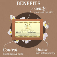Khadi Natural Herbal Vanilla Soap, 125 g|Herbal Bathing Soap for Healthy Skin|Natural soap with essential oils|Skin hydrating properties| Suitable for All Skin Types | Pack of 3