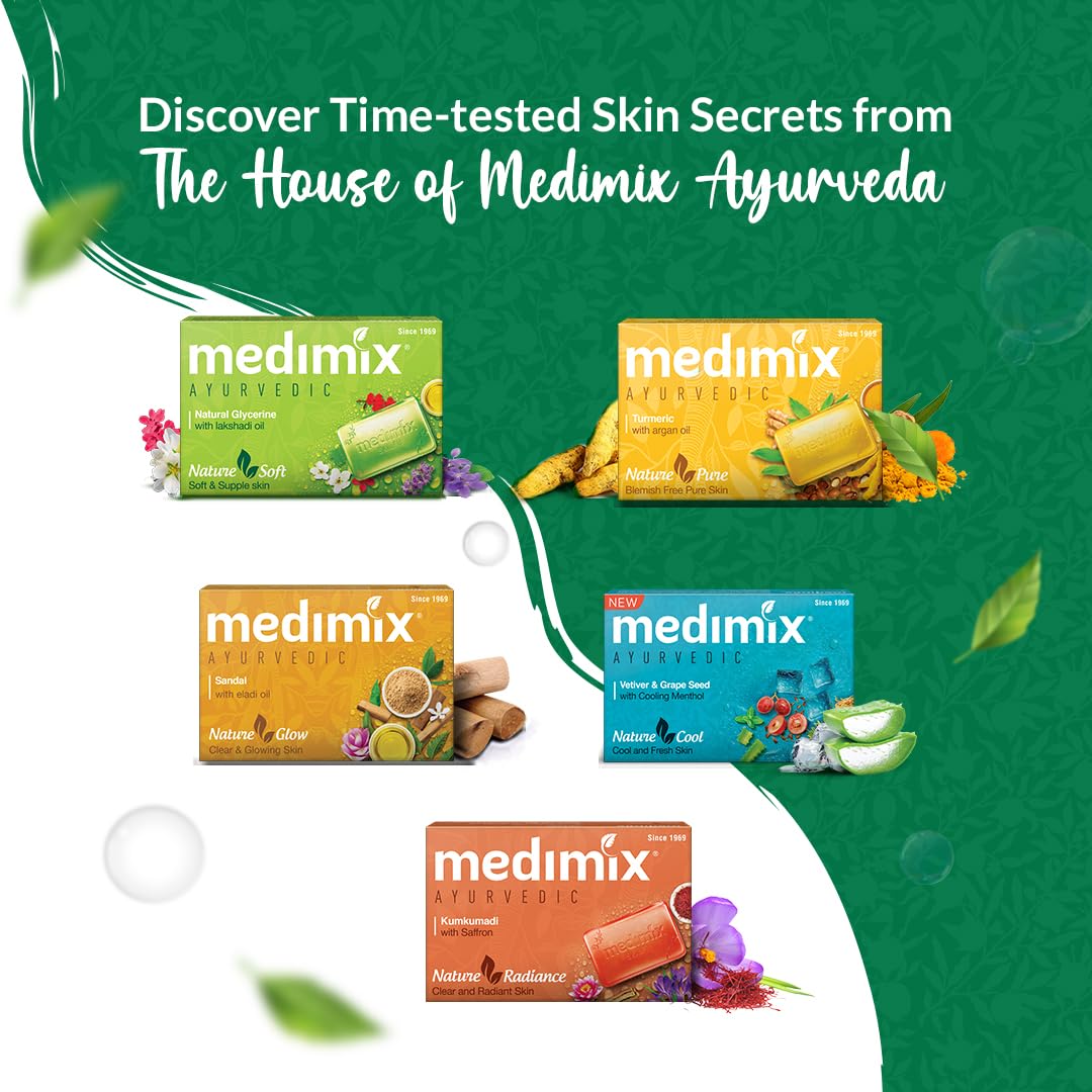 Medimix Ayurvedic Classic 18 Herbs Bathing Soap 125g (Combo Pack of 8) | Natural Oils For Healthy & Protected Skin | Shop Herbal | Natural | Paraben-free & Sulphate-free | 100% Vegan