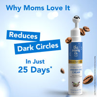 The Moms Co. Natural Vita Rich Under Eye Cream for Dark Circles for Women & Men enriched with Chia Seed Oil, Coffee Oil, Vitamines E & B3 with Cooling Massage Roller to Reduce Dark Circles, Puffiness and Fine Lines (15g/0.5 oz)