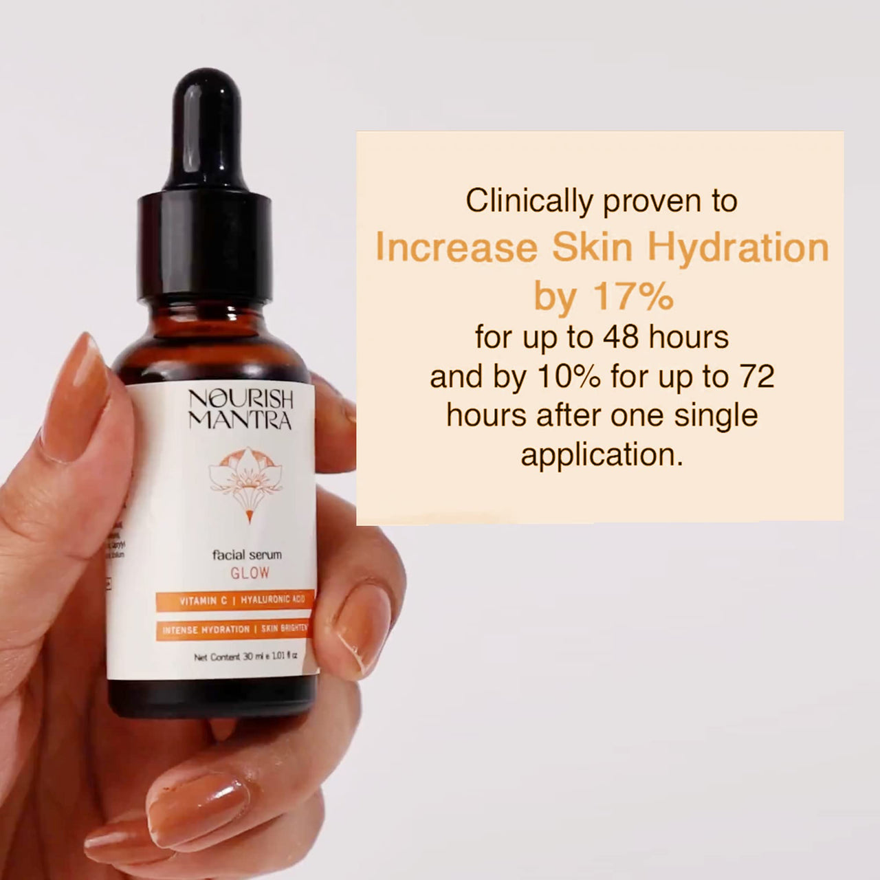 Nourish Mantra Vitamin C Serum – facial serum with Vitamin C, Hyaluronic Acid, Niacinamide – Glowing Serum – Even Skin Tone, Fades the Appearance of Dark Spots, Fine Lines & Wrinkles, 30 ml