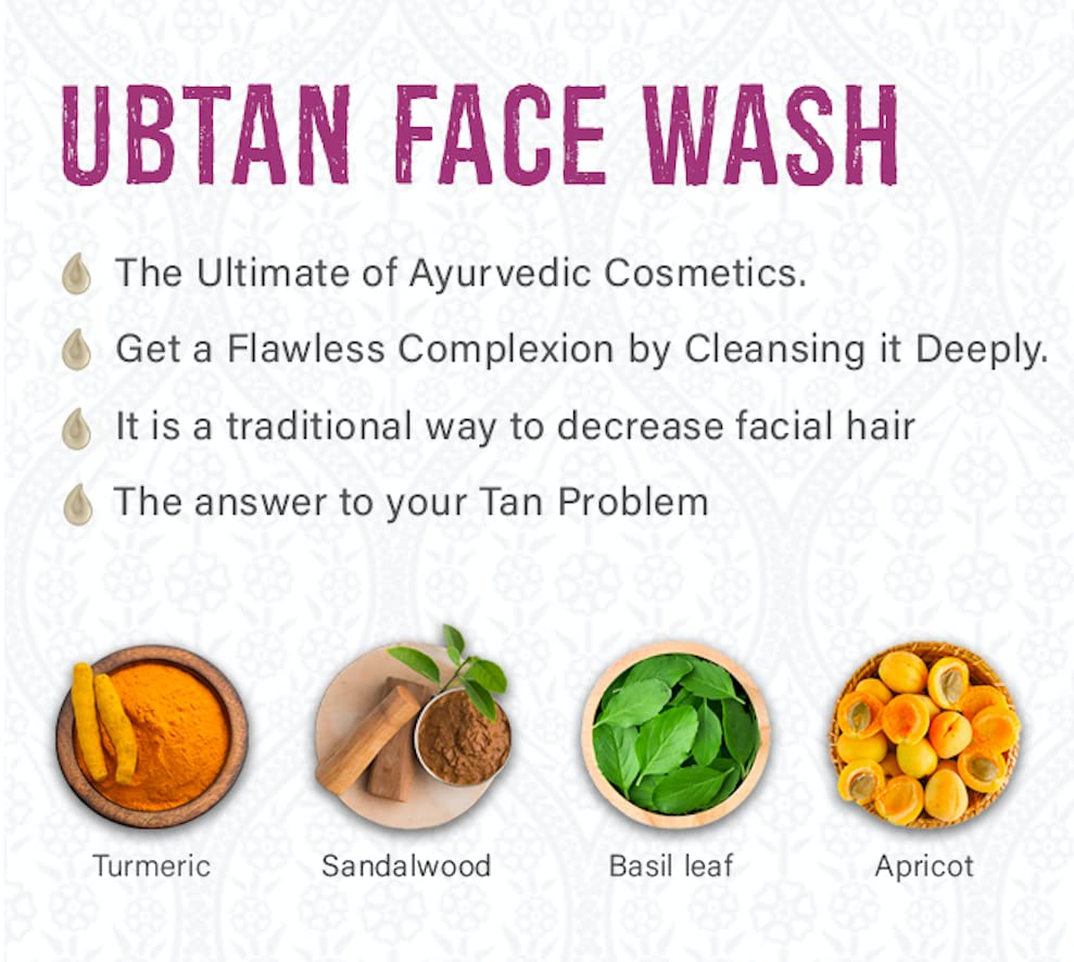 Khadi Mauri Herbal Ubtan Face Wash - Ayurvedic Skin Healer & Anti Pigmentation - Enriched with Turmeric & Sandal - SLES & PARABEN FREE - 210 ML