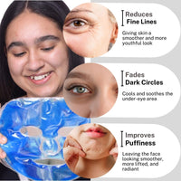 HOUSE OF BEAUTY Gel Face Mask With Adjustable Strap - Reusable Hot And Cold Compress Cryo Therapy At Home Ice Facial Mask For Puffy Eyes, Dark Circles And Stress - (Blue), (1 Count)