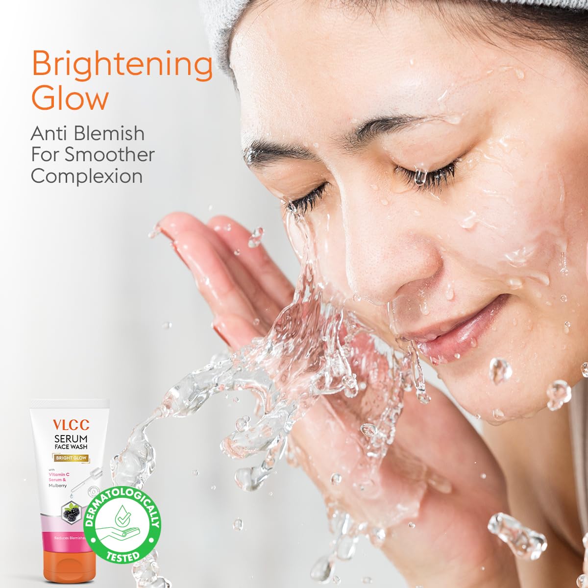 VLCC Serum Facewash - 100ml | with Vitamin C Serum Rich in Antioxidants & Mulberry Extract to Reduce Blemishes & Bright Glow | Dermatologically Tested