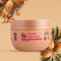 Peach and Musk Ultra Repair Keratin Hair Mask for Dry & Damaged Hair, Infused with Wheat Protein & Vitamin B5, Control Frizz, Smooth and Managable Hair, Sulphate, SLS & Paraben Free - 200gm