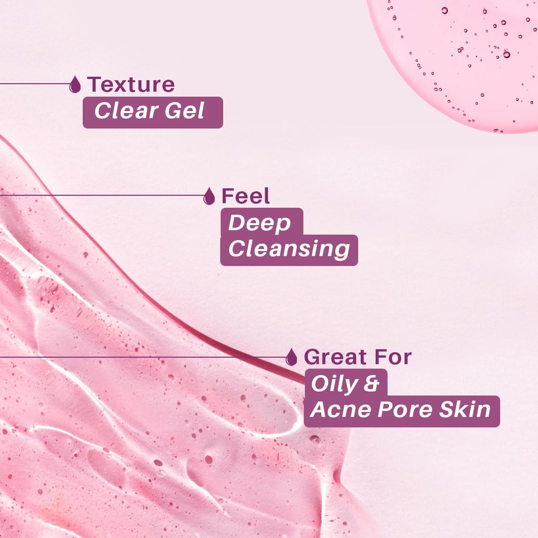 Glamveda Glycolic Acid & 0.05% ww Salicylic Acid Anti Acne Face Wash (100ml Pack of 2) | For Oily & Acne Prone Skin | Oil balancing, Deep Cleansing | No Paraben, SLS