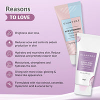 GLAMVEDA Rice & Ceramide And Glycolic & Salicylic Anti Acne Peel Off Face Mask (200 ml) | For Oily & Acne Prone Skin | Oil balancing, Deep Cleansing | Blackhead & Pore care