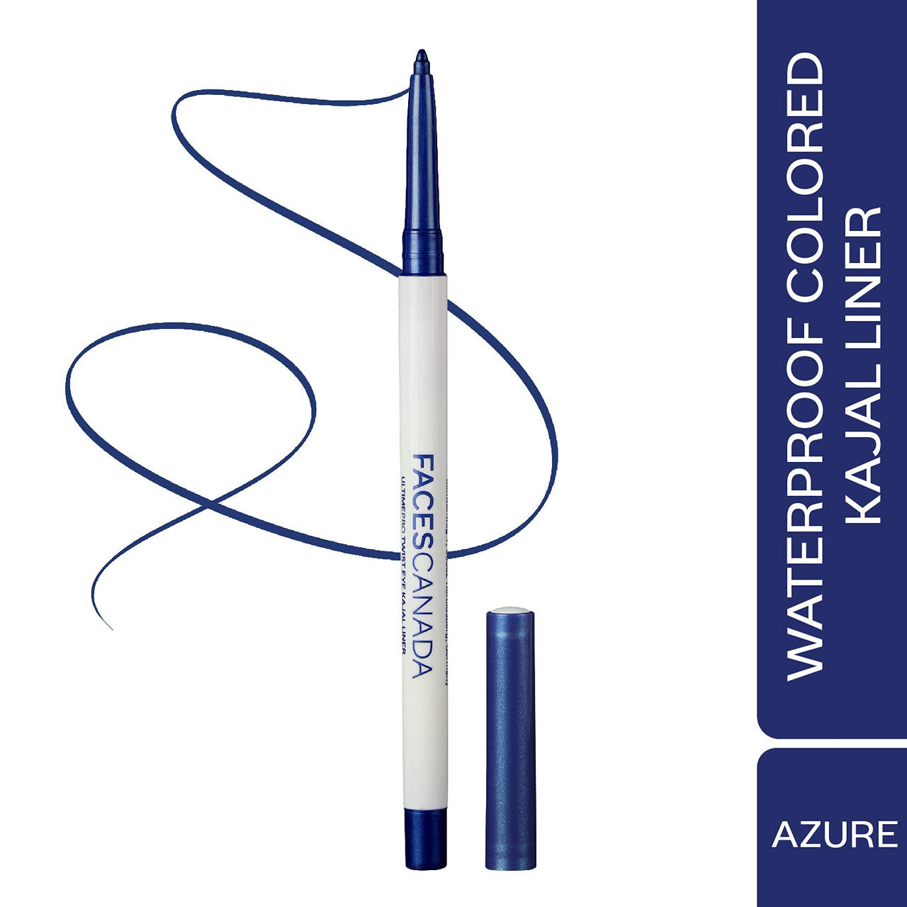 FACESCANADA Ultime Pro Twist Metallic Eye Kajal Liner stick - Azure,0.35G|High Impact Intense Color In 1 Stroke|24Hr Long Stay|Matte Finish|Soft Texture|Waterproof&Smudgeproof|Made With Carnauba Wax