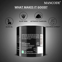 Mancode Charcoal Scrub Blackhead & Whitehead Remover | Active Detoxifying Effect & Anti-Pollution Face Scrub | Deep Pore Cleansing | Suitable for Men of all skin types | 100gm