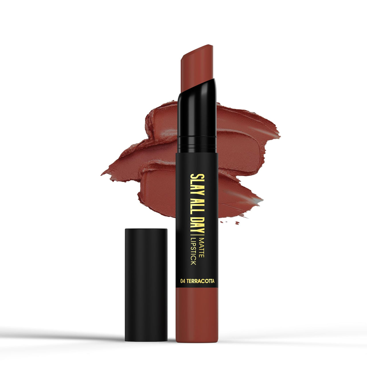 Hilary Rhoda Slay All Day Matte Lipstick | Transfer-proof & Smudge-proof | Long-Lasting & Premium Creamy Lipstick | Waterproof & Vibrant Colour lipstick | 2.6g (Terracotta - Shade 04)