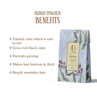 Ohria Ayurveda Organic Hair Color Indigo Powder | Natural Vegan Hair Color and Conditioner | Rich Black Color for Henna-Treated Hair | Suitable for All Hair Types| Men & Women- 150g