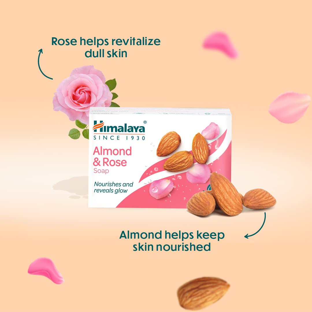 Himalaya Herbals Almond and Rose Soap, 125g (Pack of 6)