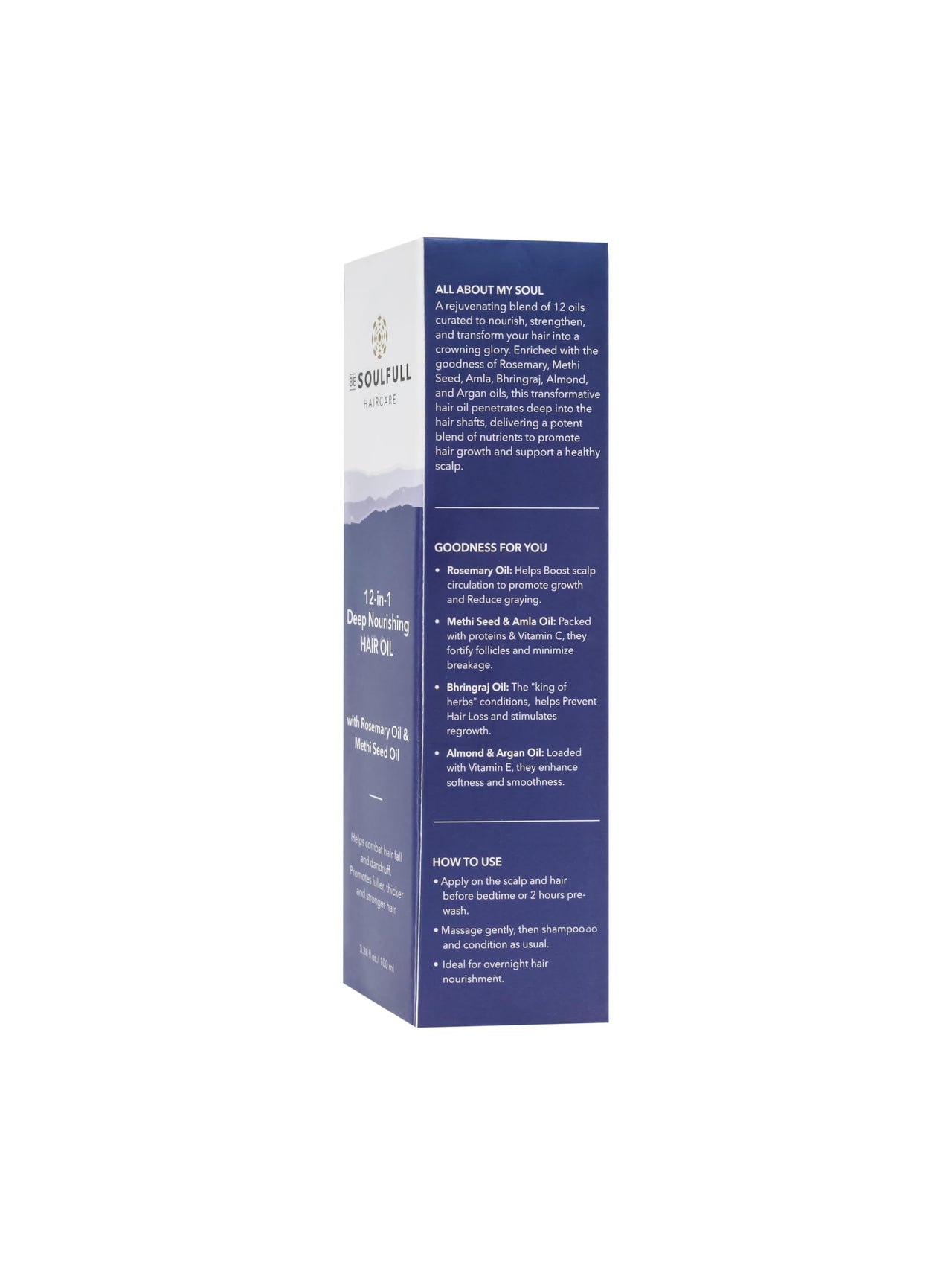 Be Soulfull 12 in one Deep Nourishing hair oil with Rosemary and Methi Seed oil