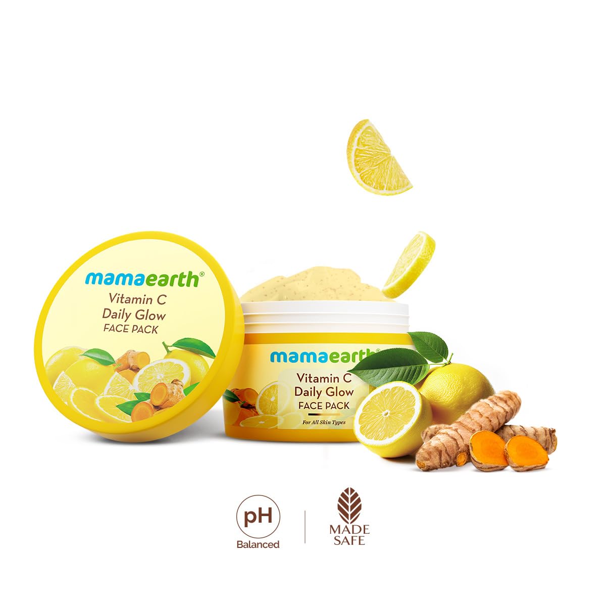 Mamaearth Vitamin C Daily Glow Face Pack with Vitamin C & Turmeric 200g | Natural, DIY-like Texture | Instantly Brightens Skin, Adds Glow | Clay Face Mask | Free From Harmful Chemicals | All Skin Type