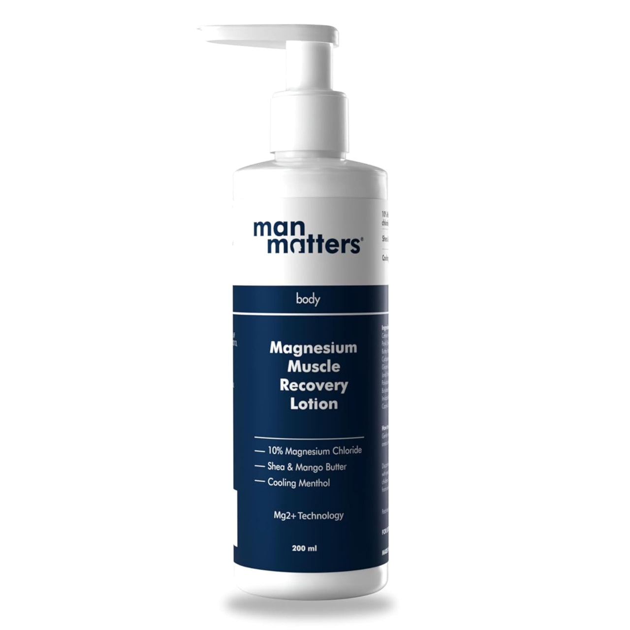 Man Matters 10% Magnesium Body Lotion for Muscle Recovery & Soreness Relief | Hydrating Formula with Lavender Oil, Shea Butter & Cocoa Butter | Fast-Absorbing, Non-Greasy | 200ml