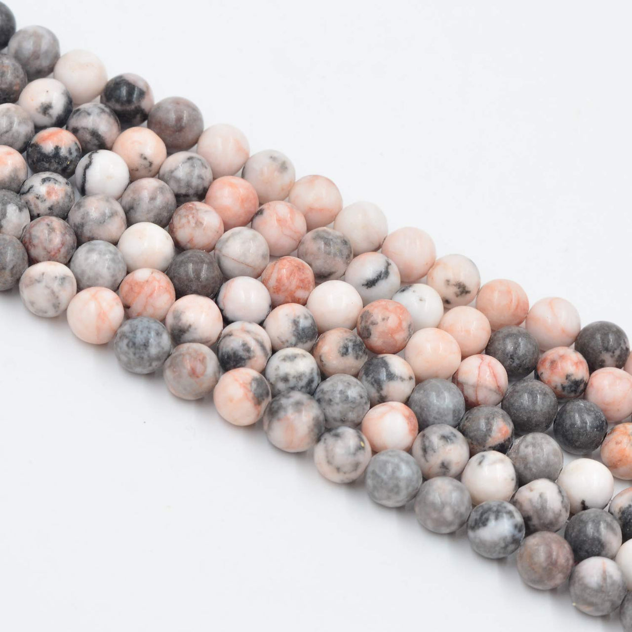 Asingeloo Pink Zebra Jasper Natural Gemstone Loose Beads 8mm Crystal Energy Stone Healing Power for Jewelry Making