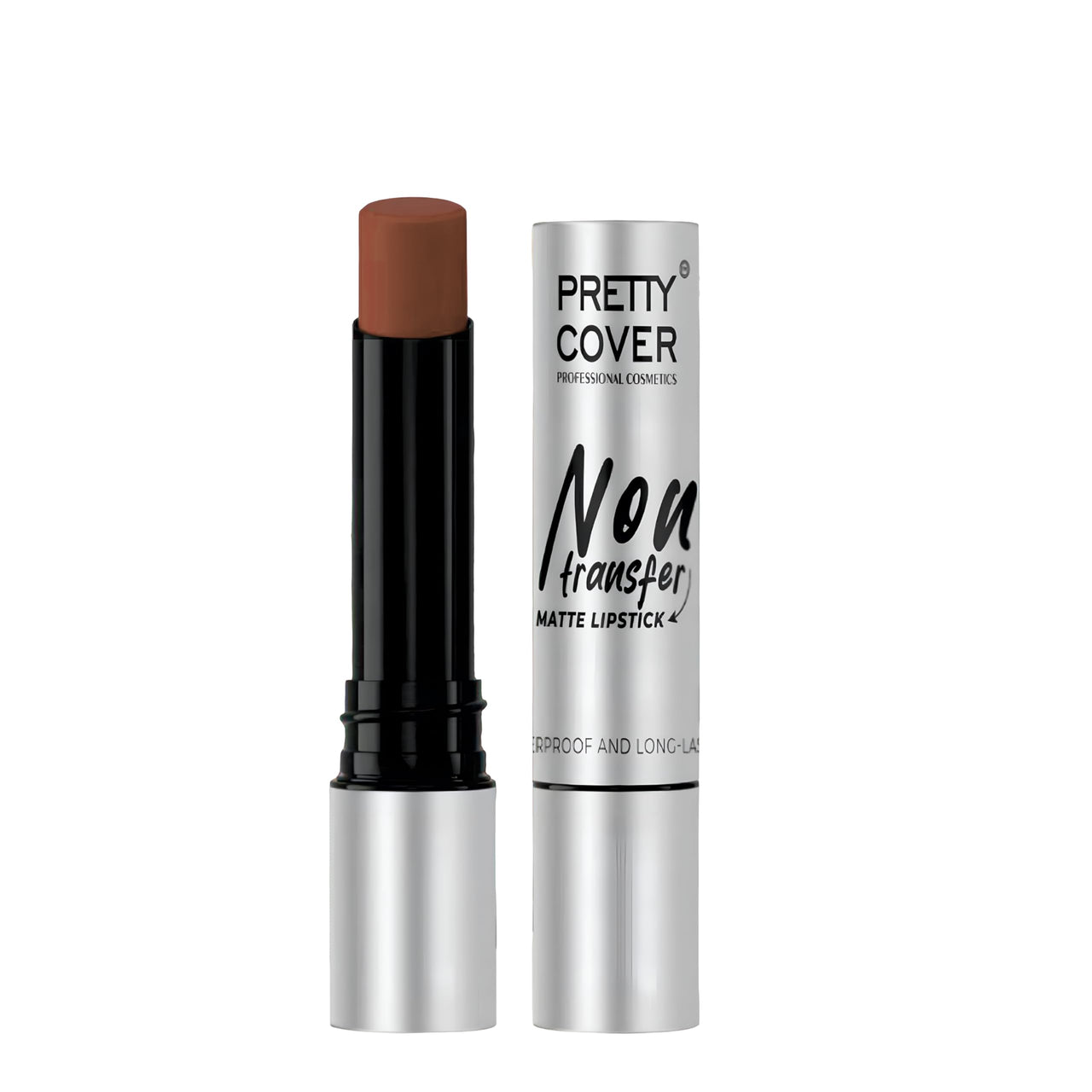 PRETTY COVER Non-Transfer Matte Lipstick | Long-Lasting, Smudge-Proof & Waterproof | Intense Color Payoff with Lightweight Formula for All-Day Wear (CARAMEL NUDE)