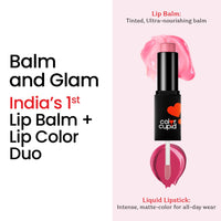 Color Cupid 2 in 1 Tinted Lip Balm + Liquid Lipstick | Intense color pay off & moisturization | Infused with Hyaluronic Acid & Jojoba Oil | Friends with Benefits | Nude & Play
