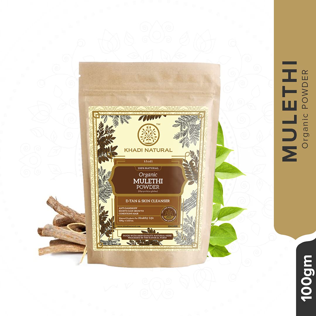 KHADI NATURAL Organic Powder Pack of 2 (Rose Petals + Mulethi) (Net Qt. 2x100) 200gm