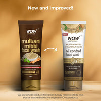 WOW Skin Science Purifying Multani Mitti Face Wash for All Skin Types | Controls Excess Oil | Brightens & Purifies Skin | Face Wash for Women & Men | Paraben Free | 100 ml