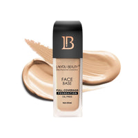 Lakyou Beauty Face Base Full Coverage Foundation 30ml | Oil free full coverage pore fix weightless formula with hyaluronic acid with SPF 20 for all skin type (Pure Beige)