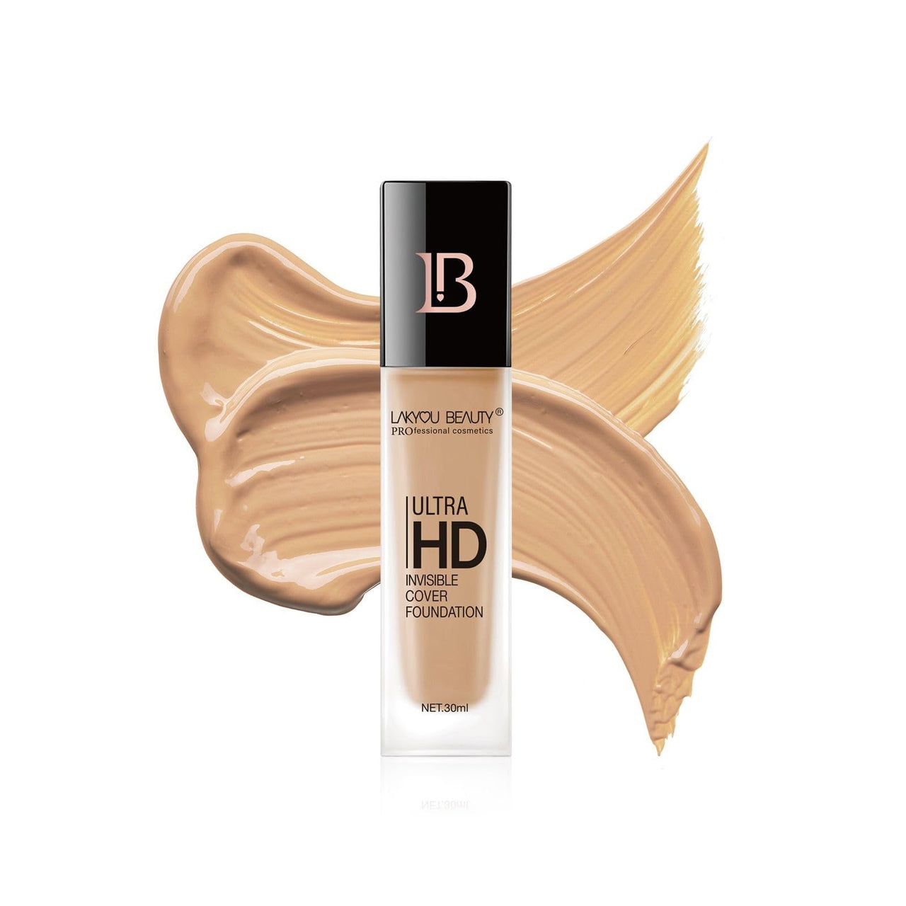 Lakyou Beauty Ultra HD Invisible Cover Foundation | Seamless Blend | High Definition Finish | Lightweight & Long-Lasting | 30ml (06(Pure Beige))