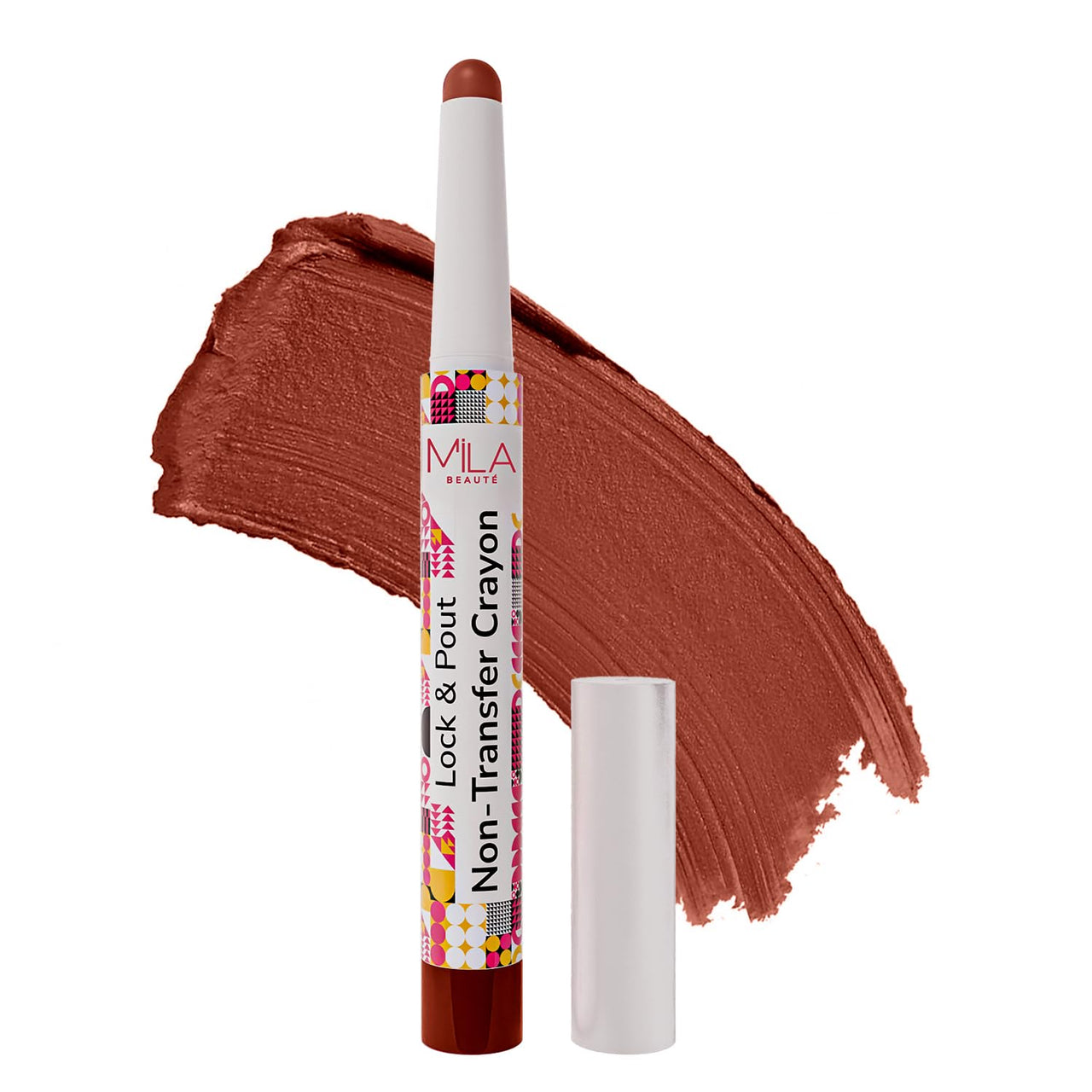 Mila Beauté Lock & Pout Matte Crayon Lipstick for Women I Smudge Proof & Transfer-proof Lipstick I Hydrating With Ceramides & Shea Butter I Highly Pigmented & Glides Smoothly | Suitable for Indian Skin Tones – (1.25g 5 Keep It Real)