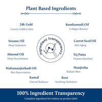 Blue Nectar 24k Gold Serum for Glowing Skin | Natural Kumkumadi Oil Serum for Face Infused with 24K Gold | Ayurvedic Face Serum for Skin Brightening and Skin Firming (24 Herbs, 10ml)