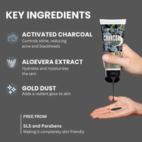 Jaquline USA Activated Charcoal and Gold Peel Off Face Mask for Men & Women Both | contains activated charcoal infused with gold dust | Defeat Blackheads & Whiteheads | control signs of ageing and giving your skin a radiant glow |Dermatologically Tested |