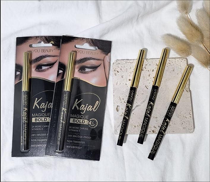 Lakyou Beauty Magique Blod Kajal | Twist Up Formate | 24Hrs Stay | 2X More Caring Vitamin E | Non Transfer| Smudge Proof | Waterproof | 2g
