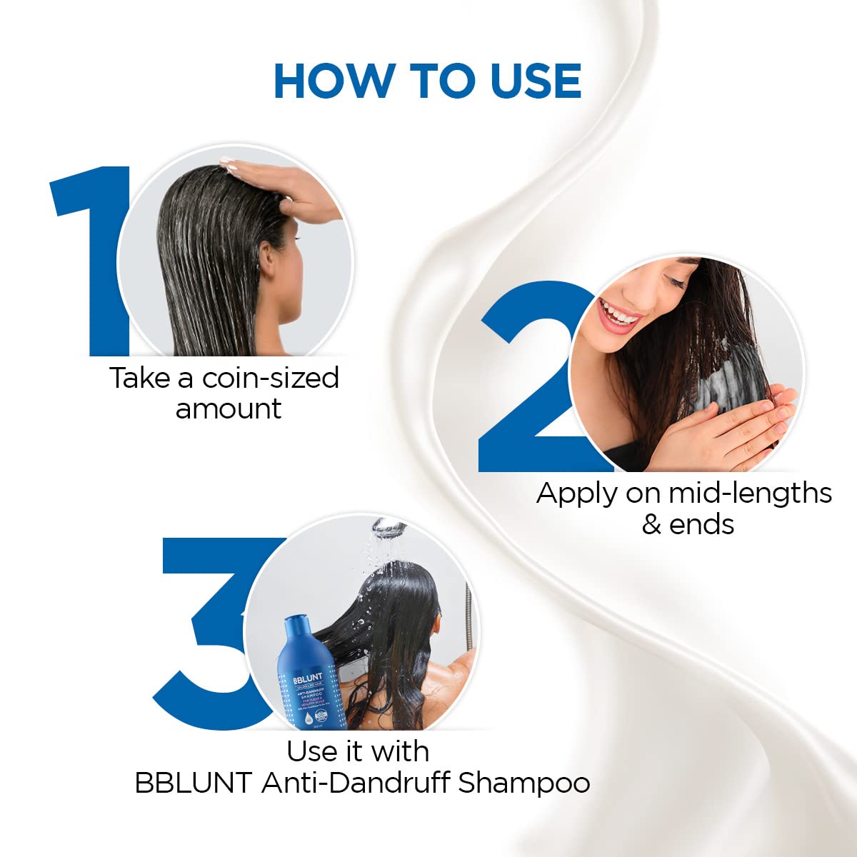 BBLUNT Anti-Dandruff Conditioner with Shea Butter & Tea Tree For Dandruff Control - 250 g