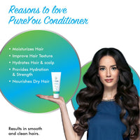 PureYou Hair Conditioner Tea Tree Oil, Hyaluronic Acid, Shea Butter, Jojoba & Coconut Oil | Deep Nourishment for Frizzy, Dry Hair